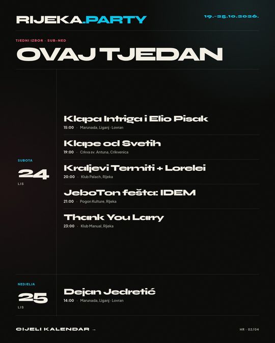 Tjedni program, slajd 2