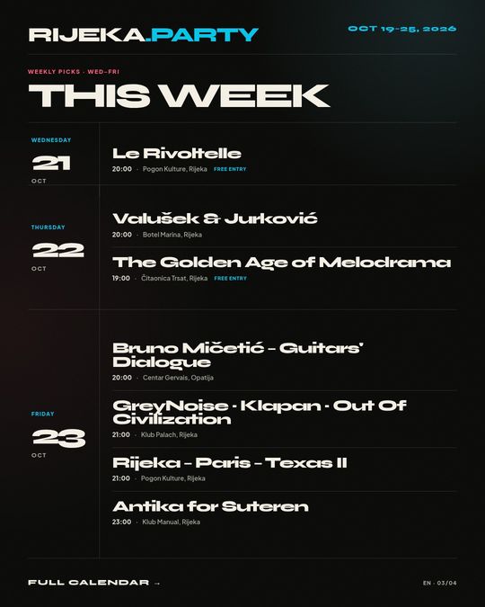 Weekly programme, slide 1