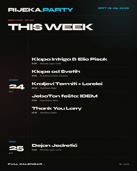 Weekly programme, slide 2